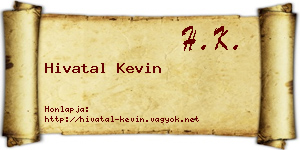 Hivatal Kevin névjegykártya
