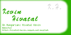 kevin hivatal business card